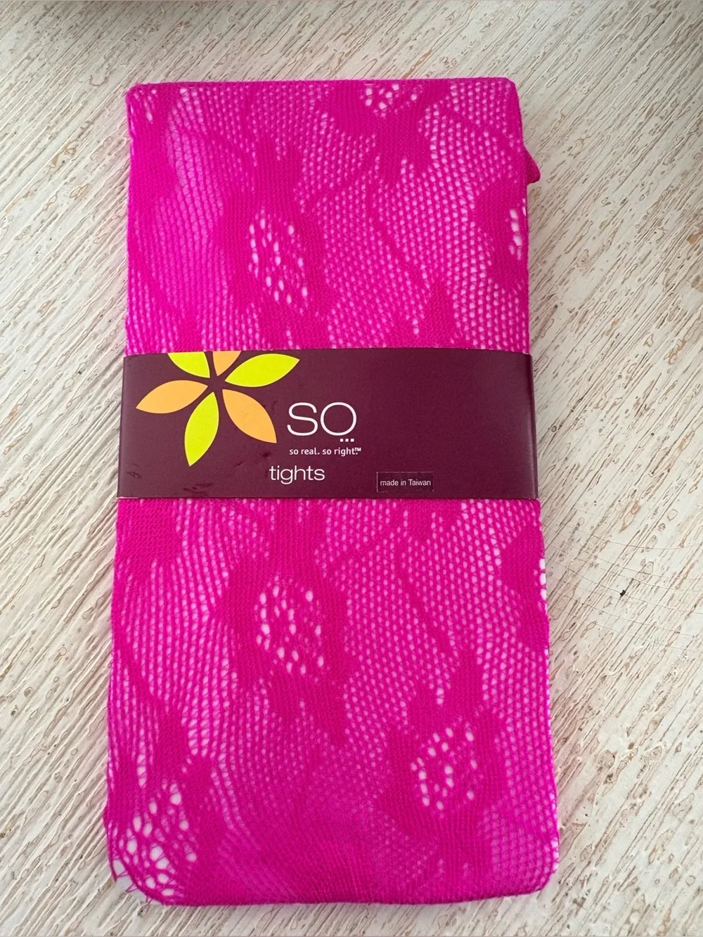 NWT Kohl’s Hot Pink Lace Tights Size S